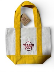 BRAND NEW with TAGS – Trader Joe’s – Holiday 2025 Canvas Mini Tote Bag – Yellow