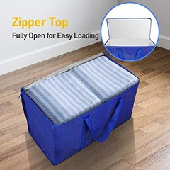 Extra Large Moving Bags with Zippers & Carrying Handles, 8 Pack Blue-24 Gallon
