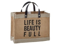 Hold Everything Market Tote 13 x 10 Beauty Full Natural Brown