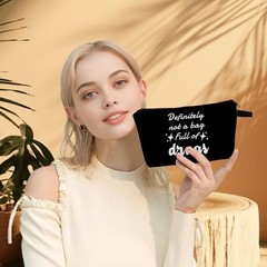 MoCaliduccious “definitely not a bag full of drugs Print Cosmetic Black