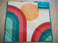 Retro Pop Art Sunshine & Rainbow Green Durable Reusable Market Gift Bag NWT