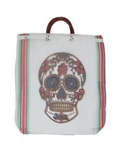 Sugar Skull Market Bag – Recycled, Mexico Folk Art, Eco-Friendly, Various Colors