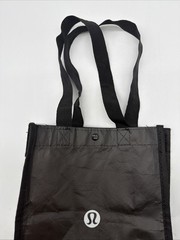 Lululemon Reusable Shopping Small Tote Bag Handle – Black & White Logo.