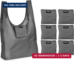 Reusable Shopping Bags 6 Pack, Foldable Grocery Tote with Pouch – Masirs Large P