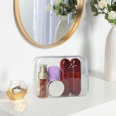 TotePrint Waterproof PVC Makeup Bag – 9.84 x 7.09 x 2.36 inches, Clear