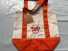 1PC Orange Trader Joe’s Mini Canvas Reusable Tote Bags Canvas Tote Bag gift bag