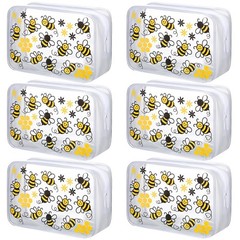Sunnymove 6 Pcs Bee Cosmetic Bag 7.09 x 4.72 x 2.36 inches, clear