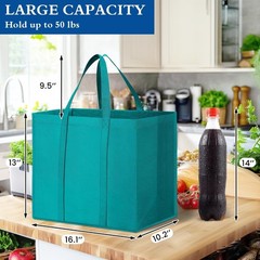 10 PCS Large Foldable Reusable Grocery Shopping Bags Bulk Long Handle