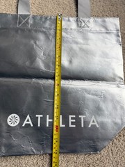 Two Athleta Tote/Drawstring Bags Reusable Grocery Bag Silver Lunch Gym