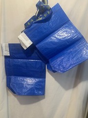 Lot of 2 IKEA FRAKTA Shopping Bag Medium Blue 10 Gallon 17 3/4″ X 17 3/”4 X 7″