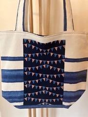 HANDMADE CANVAS MARKET BAG – PATRIOTIC FLAGS – REUSABLE STURDY / ONE OF A KIND