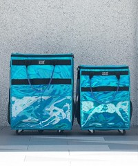 Portable Rolling Tote Bag with 4 Wheels – Medium Glitter Blue, 46 LBS Capacity