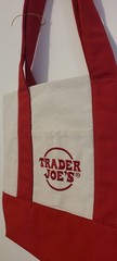 Trader Joe’s Red Mini Canvas Tote with 3 pockets includes side pockets Bag