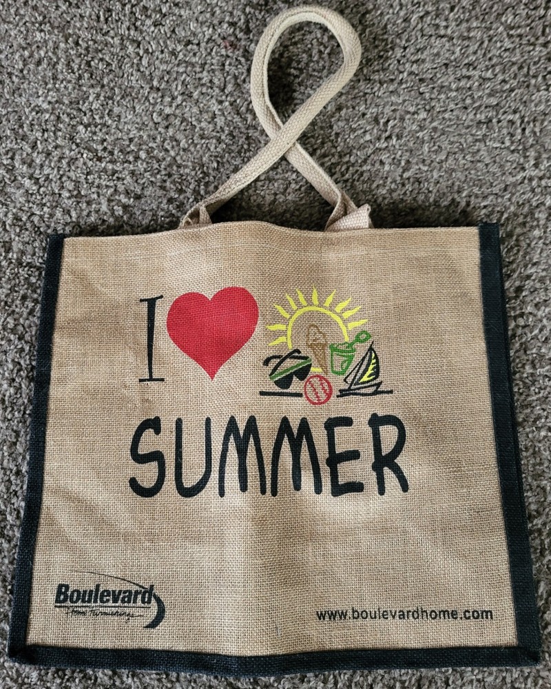 NICE LARGE ADVERTISING BEACH BAG (BURLAP STYLE) BAG- BOULEVARD