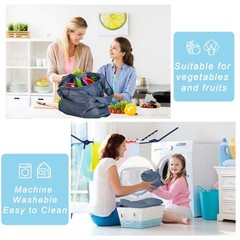 CiCiGo Large Reusable Bags Shopping Washable Foldable 6 Pack Large, Gray