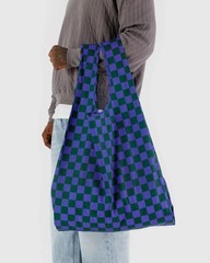 NWT Baggu BIG Reusable Bag Iris Green Check US seller Sold Out Rare Discontinued