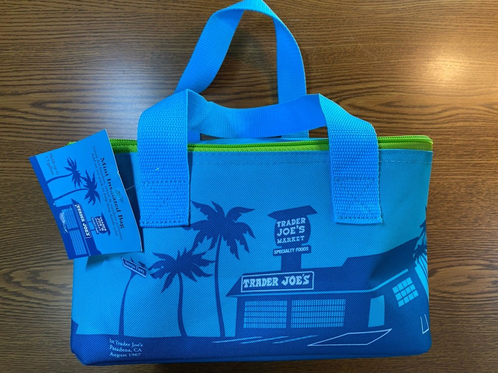 Trader Joes Mini Insulated Bag Blue Limited Edition Palm Tree Volkswagen Hippie