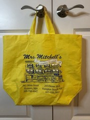 Mrs Mitchell’s Gifts Cape Cod Hyannis Yellow Reusable Tote Bag SHIPS FAST