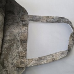 Geometric Pattern Foldable Fabric Reusable Shopping Bag Medium Beige Gray