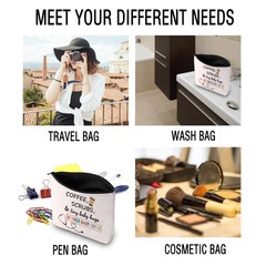 JXGZSO Mother Baby Nurse Cosmetic Bag Coffee Scrubs & Tiny M BAG