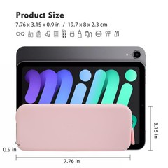 AIBFRID 2PCS Silicone Makeup Brush Bag Travel Zipper Brown, Pink