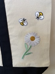Trader Joe’s Embroidered floral pattern Tote Carry Large Eco Shopping Bag