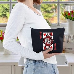 LEVLO Queen of Hearts Cosmetic Make Up Bag King and Gift Q Black