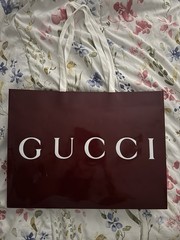 Gucci Shopping bag (large, maroon & white)