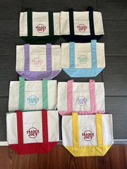 Trader Joe’s Mini Canvas Reusable Tote bags, Colorful Tote Bag SET of all 8