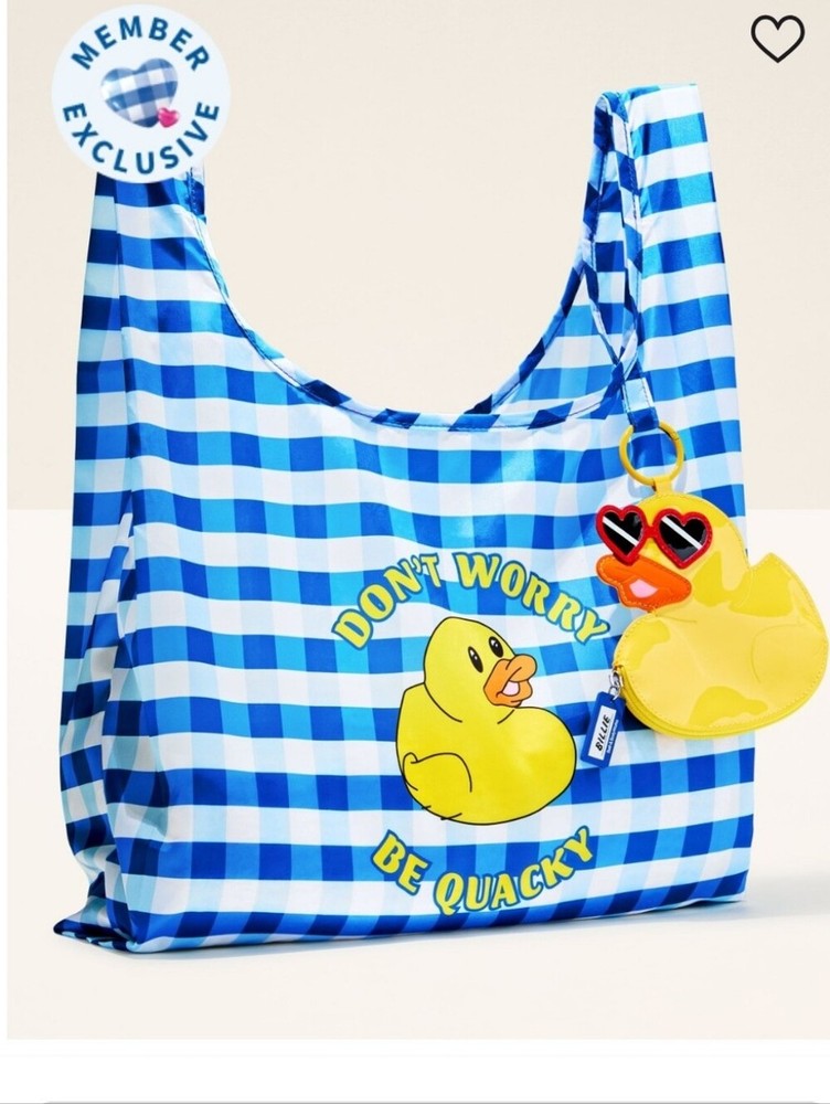 Billie The Duck Packable Bag Blue Gingham Member Exclusive ’26 BATH & BODY WORKS