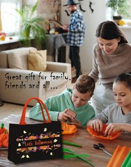Halloween Canvas Candy Tote Bag With Handle, Ghosts Glow In The Dark, Great P…