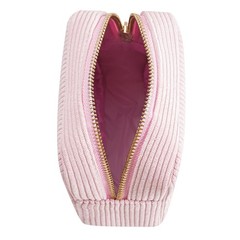 Lestikave Small Makeup Bag for Purse，Personalized Mini Corduroy 01Pink LIPS