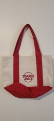 Trader Joe’s Red Mini Canvas Tote with 3 pockets includes side pockets Bag