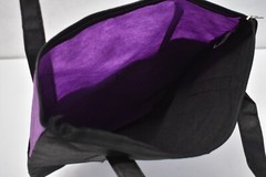 Lot of 11 Shopping Bags w Zipper Closure & Hook & Loop Front Pouch Purple/Black