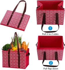 4 Pack Reusable Grocery Bags Collapsible Large Storage Box with Reinforced New+