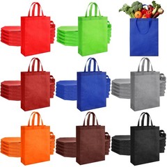 80 PCS Non Woven Tote Bags Bulk Large Reusable Grocery Bag 15×11.8×4 Inch