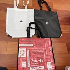 Lot Of Three (3) Lululemon Large Tote Reusable Shopping Bag Manifesto Tote
