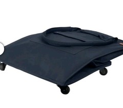 CleverMade Foldable Tote Bag on Wheels 14”Lx18”Wx24”H Soft Grip Navy