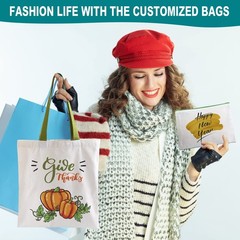 MAFYE 30 Pcs Sublimation Blanks Tote Bags, 15 Pcs Reusable Grocery Bags DIY H…