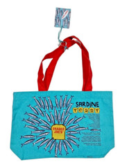 2PC Combo Trader Joe’s Sardines Canvas and Mint Stripes Mini Tote Bags