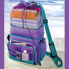 PURPLE & PINK QUILTED 3 POCKET TOTE BAG CENTER POCKET ZIP CLOSE 15″ x 12″ NEW