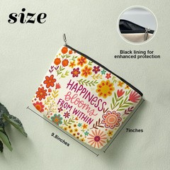 Positive Boho Floral Quote Makeup Bag Inspirational Gifts for Happiness 1206
