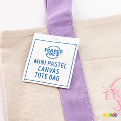 Trader Joe’s Genuine 2026 Limited Mini Canvas Pastel Tote Bag Lavender – In Hand