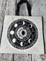 NEW Shopping Bag~ Earth World 🌎reusable Tote Bag~BLACK & WHITE SUN ☀️ Cool~TJX