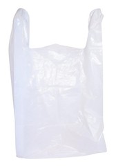 300 Large Plastic Grocery T-Shirt Bags with Handles – Plain White 21 x 12 x 6…