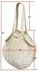 Net Shopping Bag 100% Cotton Reusable Bag for Groceries Produce & Other Toting