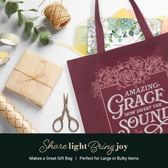 Reusable Inspirational Scripture Shopping Tote Bag for Women: Amazing Grace, …