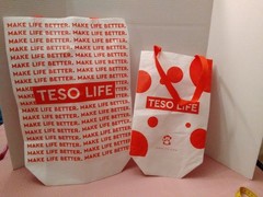 TESO Life Monkey 2 Reusable Retail Logo Tote Shopping Bag In Red Large & Small