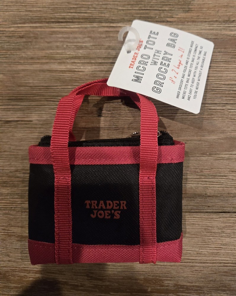 Trader Joe’s Micro Tote Red Black 1-piece NEW LIMITED