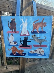NEW TJX Shopping Bag HAPPY 😊 DANCING CATS Reusable Tote Bag